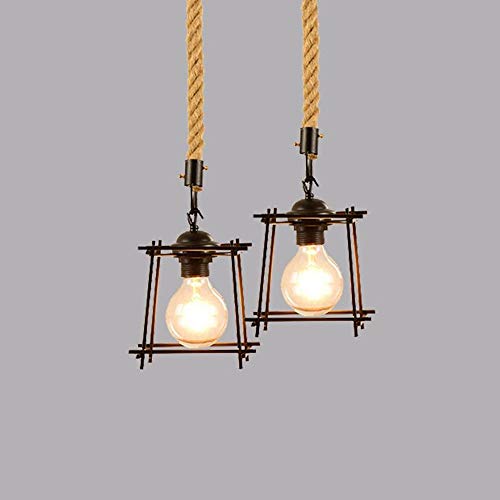 Suspension créative avec cordon en ficelle réglable et structure blanche E27