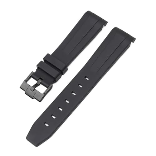 SSNAWBA Correa de caucho fluorado de 20 mm compatible con Rolex Daytona Correa de reloj FKM deportiva resistente al agua con extremo curvo compatible con Omega x Swatch Moonswatch con herramientas(Bla