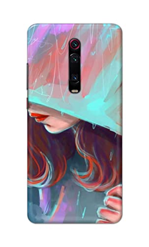 Image of PRINTFIDAA Pretty Woman Under The Umbrella Painting Printed Designer Hard Case for Mi 9T / Mi 9T Pro Back Cover -(e) RPM1007