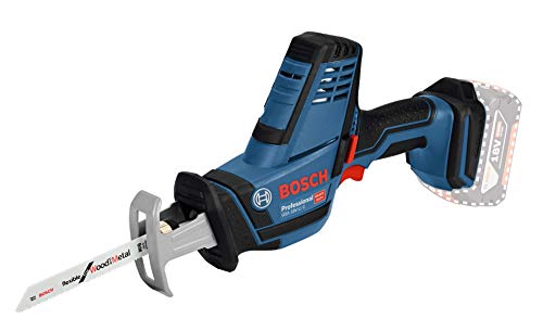 Bosch Professional 18V System Cordless Reciprocating Saw GSA 18 V-LI C (Compact Version, 3 x reciprocating Saw Blades, excluding Rechargable Batteries and Charger, L-BOXX)