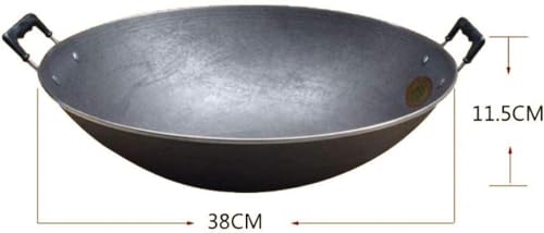 Wok de Hierro Fundido 38 cm Antiadherente con Mango miniatura 2