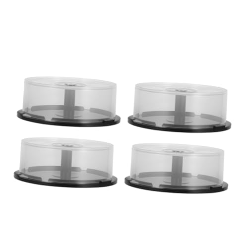 Luxshiny 4pcs Clear CD Dvd Storage Bucket Disc Capacity Plastic Column Organizer Stylish and Disc Holder for Dvds for Home Office Use
