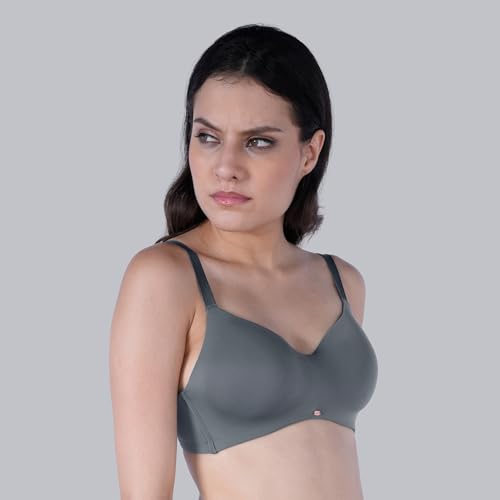 Image of SOIE Women's Full Coverage Padded Non-Wired Seamless T-Shirt Bra | Ultra Soft Nylon Spandex with Adjustable Straps, Side Support & Smooth Invisible Finish