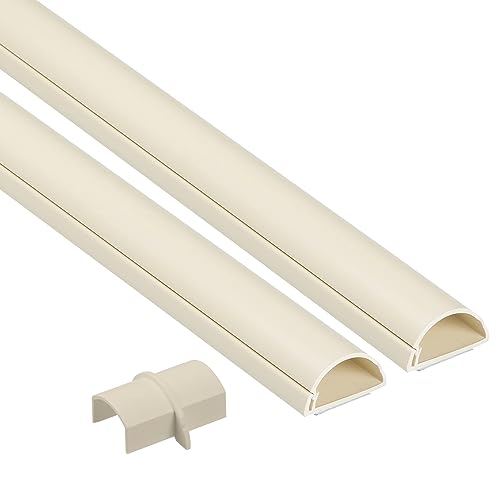Cache-câble autocollant D-Line beige pour fil TV au mur et rangement de câble électrique