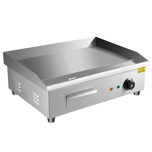 GXFCHYL 110V 3000W Stainless Steel Electric Griddle Electric Flat top Griddle Countertop Griddle Adjustable Temp Control Commercial Flat Top Grill Griddles for Restaurants, Snack Bars