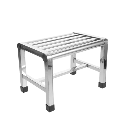 PRETYZOOM Taburete De Acero Inoxidable Resistente Antideslizante Banco De Ducha Reforzado para Baño Cocina Jardín y Hogar