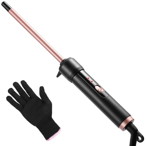Lockenstab Kleine Locken Haglater Mini Lockenstäbe 9mm Dünner Lockenstab Dünn enge Locken 2 Temperatur 180C/210C Lockenwickler für Kurze/Lange Haare