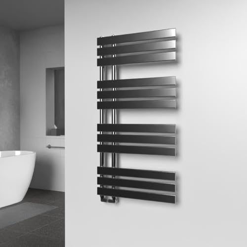 Lux Heat Chrome Open-Flat Designer Towel Radiator 1180mm (H) x 600mm (W)
