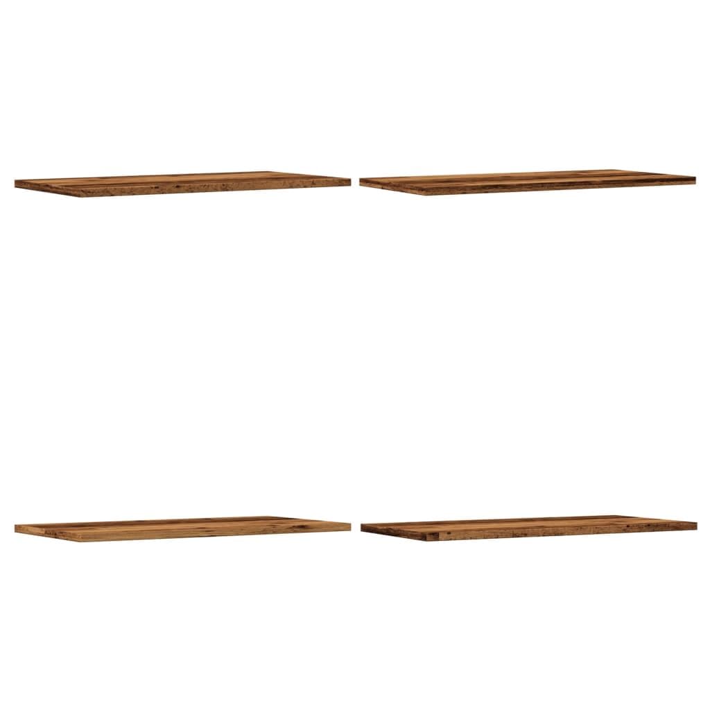 Générique Półki ścienne 4 szt. stare drewno inżynieryjne 60x30x1,5cm, zestaw do przechowywania książek, kolekcji, dekoracja ścienna do salonu, biura