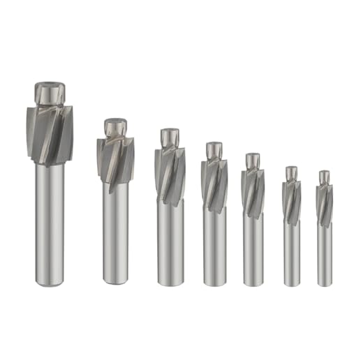 Image of Countersunk Screwdriver Chamfering Tool HSS Countersunk Milling Cutter High Speed Steel Straight Shank Endmills 7PCS
