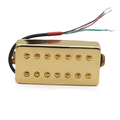 エレキギターピックアップ ハムバッカー ピックアップ 8.5K/14K デュアル インライン スロット スクリュー コイル スプリット LP 7 弦エレキギター用 ブラック/ゴールド/クローム(Neck C)