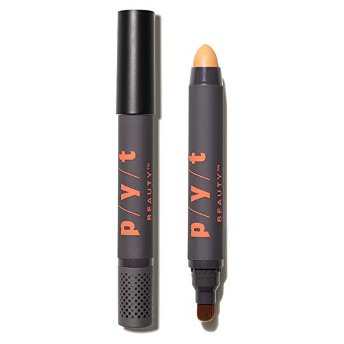 PYT Beauty All Over Concealer Makeup Stick with Brush, Light/Warm, Medium to Full Coverage for Under Eye Dark Circles & Skin Imperfections, Hypoallergenic, Cruelty Free, 1 Count