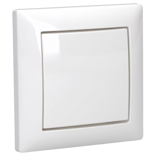 Busch Jäger Komplettset - Wippschalter / Lichtschalter inkl. 1 fach Rahmen (1721-914) im eleganten Busch balance® SI Design in alpinweiß