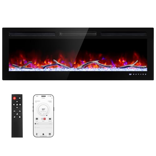 Cheerway 50” WiFi Electric Fireplace Heater with Remote