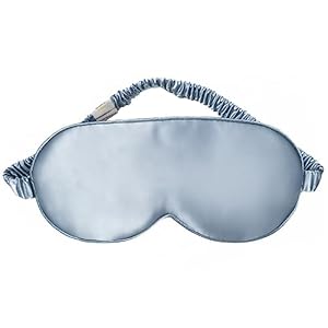 Masque de Nuit Sommeil Soie Yeux YUNCHI 100% Pur Naturelle 19 Mommes Mûrier Soie Cache Oeil Pour Dormir Bandeau Douce Confortable Occultant Femme/Homme/Adulte Avec Bouchons D’oreilles (Bleu)