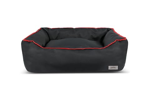 Record - Cuccia per Cani Idro in Cortex Resinato. Lettino per Cani Impermeabile, Antigraffio e in Stile Minimalista | XS - 50 x 35 x 17 cm, Nero - Rosso