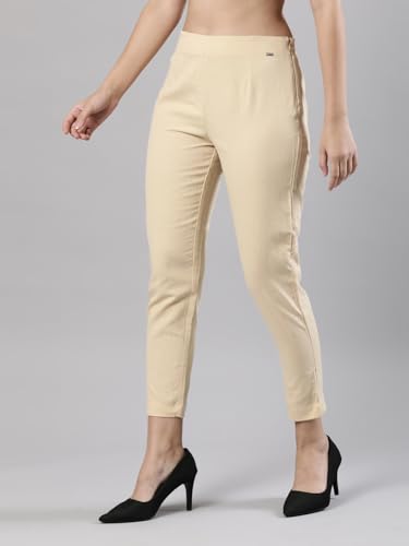 Image of Femmora Comfortable Fit Solid Straight Pant, Breathable Cotton Fabric with Side Zip Button Closure, for Women, Pack of 1
