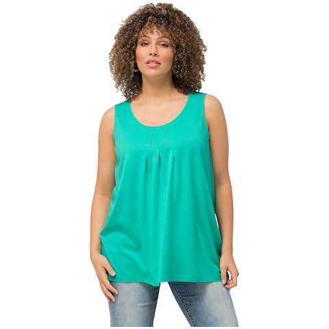 Ulla Popken A-line Modal Top in Turquoise Green Cover