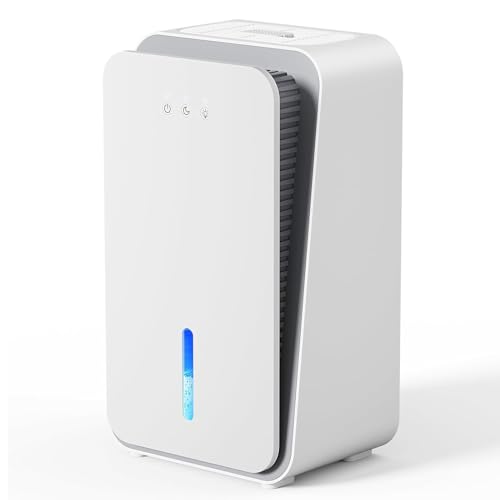 Dehumidifier For Home Quiet Electric Dehumidifier With Sleep Mode 2.5L Dual Core Dehumidifiers With Auto Shut Off For Livingroom Bedroom Bathroom Built-In Aromatherapy Diffuser 7 Color LED Light