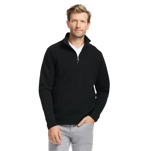 SAKS Fifth Avenue Men's Pique Quarter-Zip Pullover, Premium Cotton