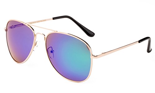 Polarized Sunglasses Classic Aviator Flash Full Mirror Lens Spring Hinge UV Protection