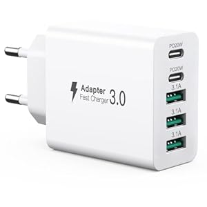 USB C oplader 50W, 5 poorten meervo...