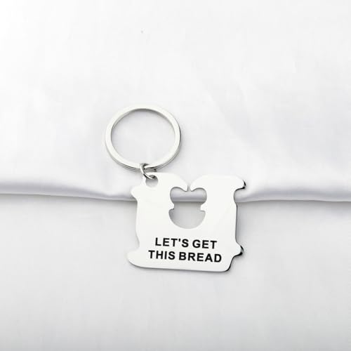 CENWA Let's Get This Bread Bread Bag Clip Keychain Bread Baking Jewelry Sourdough Bread Gift4