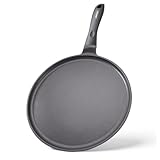 JEETEE Nonstick Crepe Pan, 11 Inch Titanium Pancake Pan, Healthy Non-Toxic Flat Tawa Dosa Tortilla Pan for All Stovetops including Induction, PTFE & PFOA Free