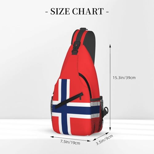 ASYG Norway Sling Bag Norway Flag Shoulder Bag Norway Crossbody Chest Daypack Casual Backpack Flag Bag for Norwegian3