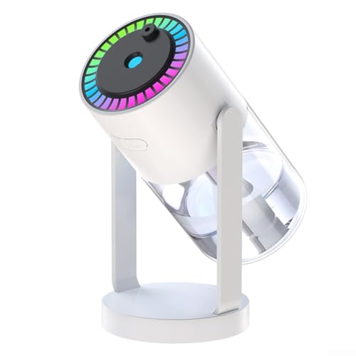 Mini humidificador de aire aromático con luz nocturna calmante para entornos tranquilos (blanco)