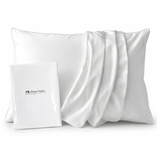 枕カバー 43×63cm 枕用 日本製 綿100% 350本高密度 防ダニ サテン シルクのような滑らかさ 北欧 ホテル仕様 ピローケース ノーブル (43×63cm枕用カバー, パールホワイト)
