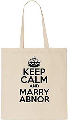 Keep Calm AND MARRY ABNOR Tote Bag-Cotton Shopping Bag