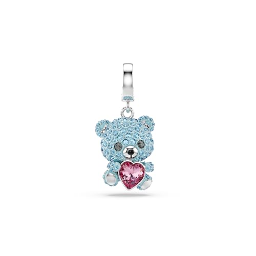 Swarovski Charm Idyllia oso azul con cristales de corte mixto chapado en rodio
