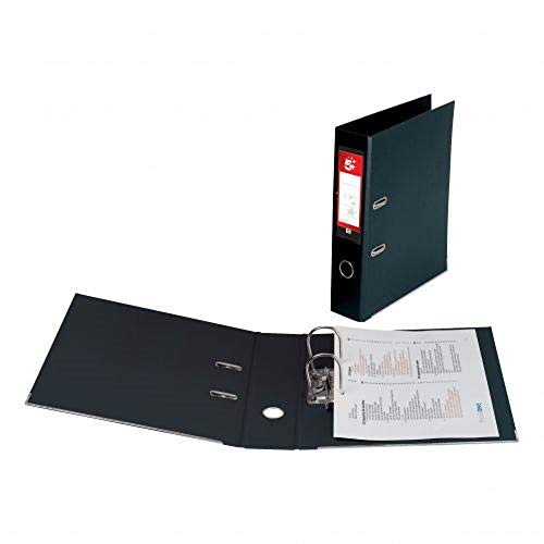 5 Star Lever Arch File PVC Spine 70mm A4 Black