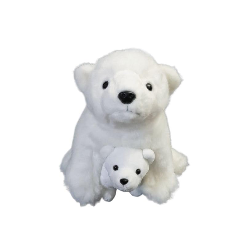 Peluche Ours Polaire Mère et Petit Blanche | Ours Blanc Câlin
