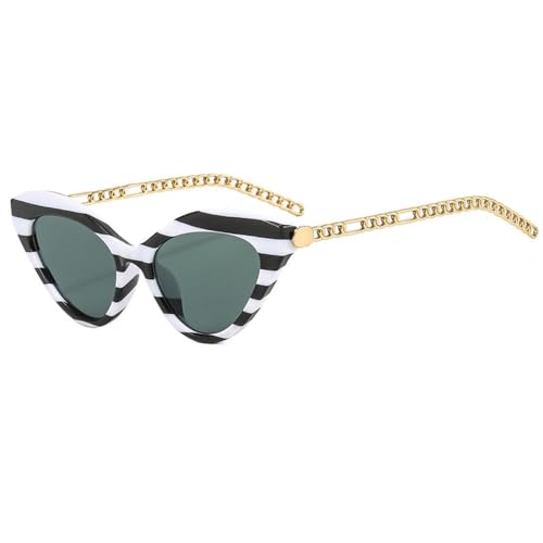 Lunettes œil de chat avec chaîne en métal au look rétro chic