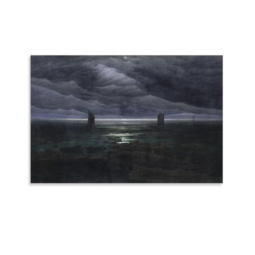 Toile de bord de mer au clair de lune Friedrich pour une ambiance sereine