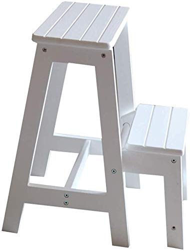 Taburete de escalera plegable multiuso y escalera madera 2 peldaños hogar