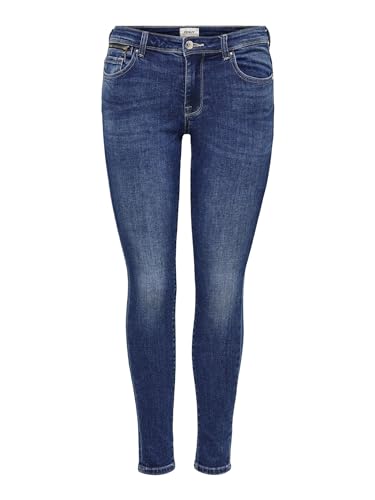 ONLY Onlisa4 Life Zip Reg Skinny Ana230 Noos Pantalons, Bleu foncé Denim, 27W x 34L Femme
