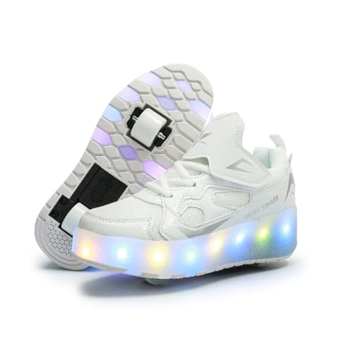 Ya en mundofriki.es: Zapatillas para niños, Zapatillas de Skateboard con Dos Ruedas, luz Ajustable con Cambio de Color, Carga USB, universales para Chicos y Chicas, Blanco, 32 EU.