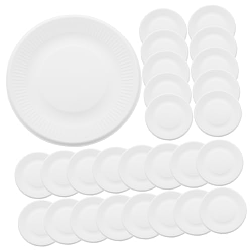 LOLIPPYY 200 Piezas Platos de Papel Desechables Blancos de Gruesos y Resistentes Unidades para Aperitivos Postres y Snacks Fiestas Elegantes