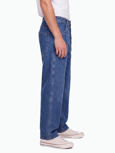 Image of GINGTTO Men's Baggy Barrel Jeans Wide Leg Y2K Denim Pants | Loose Fit Streetwear Casual Hip Hop Skater Vintage Style