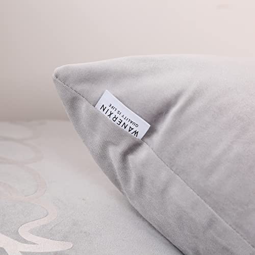 Wanerxin Silver Throw Pillows Cover 18X 18 (45Cm X 45Cm) Velvet Decorative Hello Grey Pillow Cover With Zipper Soft Cushion Case For Home Sofa Couch Bed (18*18Inches) #TOP2