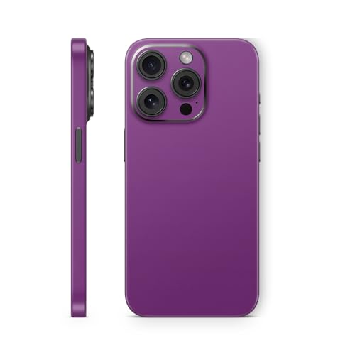 MightySkins Skin Compatible with Apple iPhone 15 Pro Full Wrap - Solid Purple | Protective, Durable, and Unique Vinyl Decal wrap Cover | Easy to Apply & Change Styles | Made in The USA - Main Image