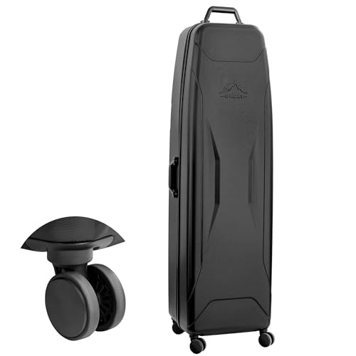 UNIHIMAL Golf Travel Bag Hard Case- 4 Multi-Directional Wheels for Airline, Lightweight & Durable PC Hard Shell for Protect Golf Bag and Clubs (14.9x14.1x54.1in)