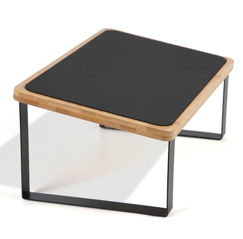 Poggiapiedi sotto la scrivania, poggiapiedi ergonomico in legno e metallo, poggiapiedi per alleviare gambe, ginocchia e schiena, poggiapiedi, ideale per casa e ufficio