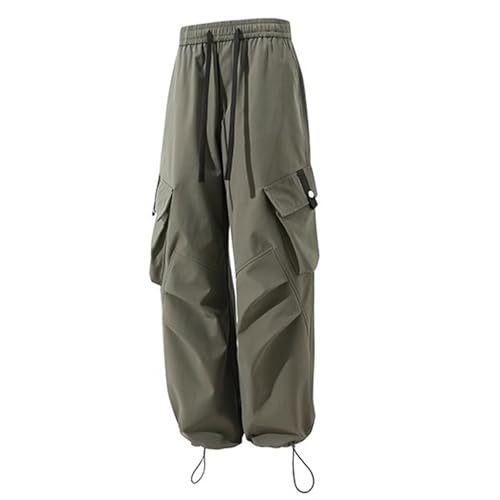 Solid Color Straight Pants for Mens Casual with Pocket Long Length Sweat Pant Drawstring Adjustable Outing Trousers3