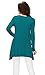 Lock and Love WT953 Womens Round Neck Long Sleeve Rib Trapeze Tunic Top M Teal