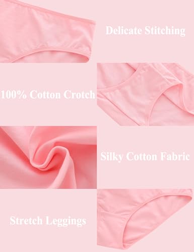 MCOWOD Underwear Women Pack, Cotton Panties for Women Wide Gusset, Cheeky Bikini Lingerie, Low Rise Undies Soft and Stretchy, Size L, 5-Pack