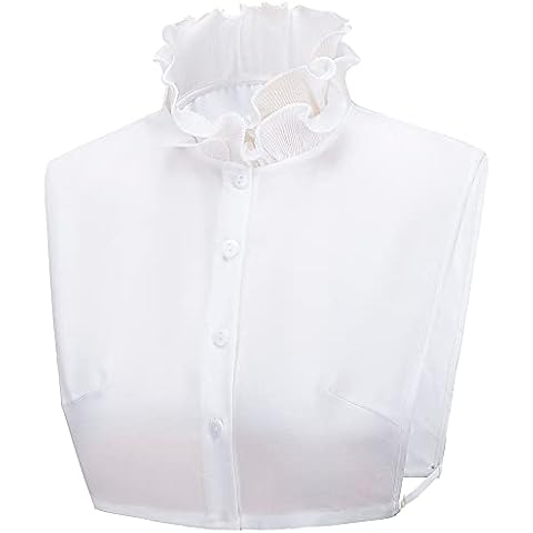 LoudSung Fake Collar Detachable Half Shirt Blouse False Collar Sweet Bow Tie Elegant for Women Girls White Cover